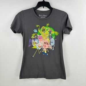 Rick And Morty Top Womens Medium American Animated‎ Sci-Fi Cartoon Graphic Tee